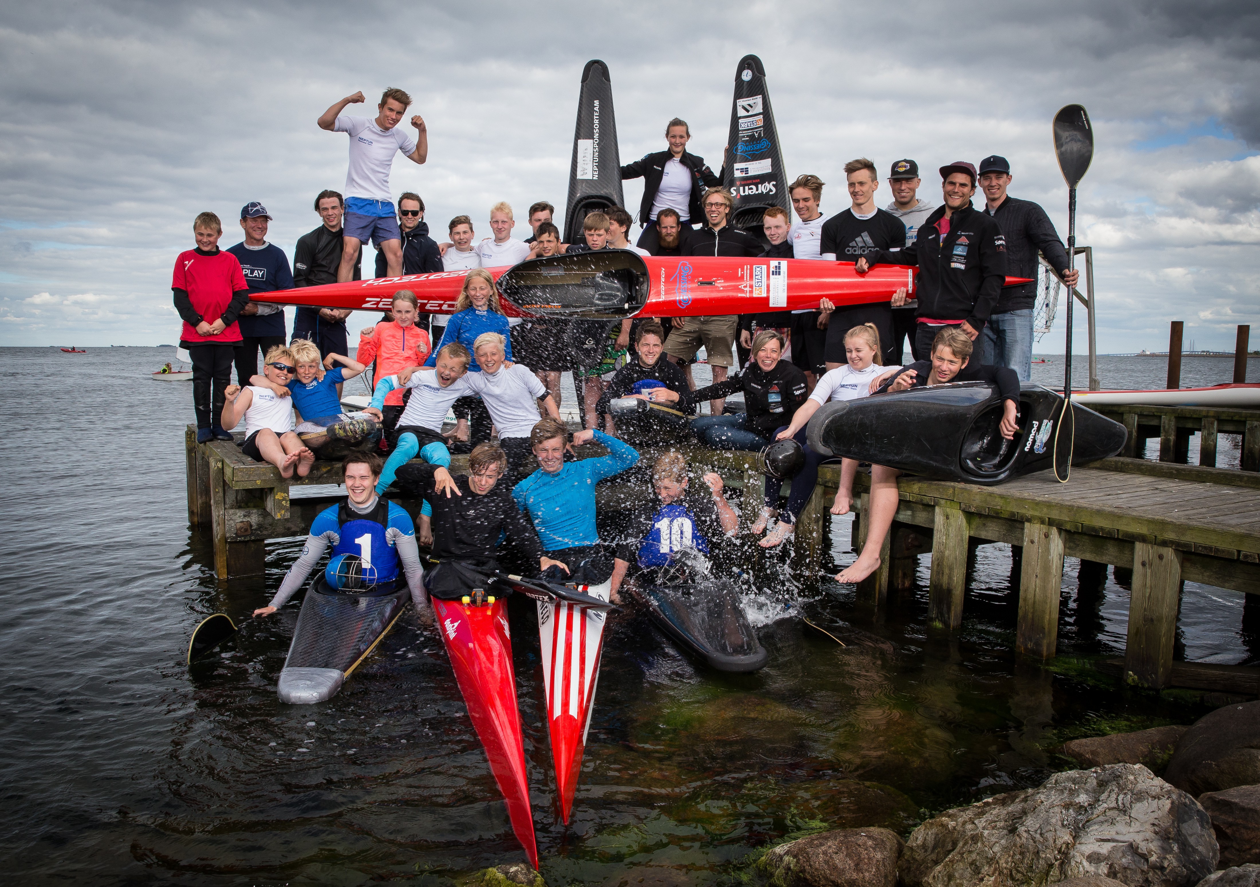 Fotosession af det unge Kajak folk på Øresund